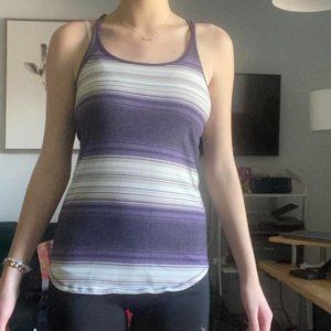 Lululemon 4 Osana Stripe Purple Refresh Racer Striped Tank Top